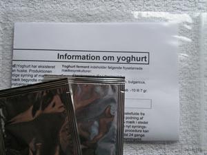 Yogurtkultur (2 stk. inkl. oppskrift) - fryset�rket